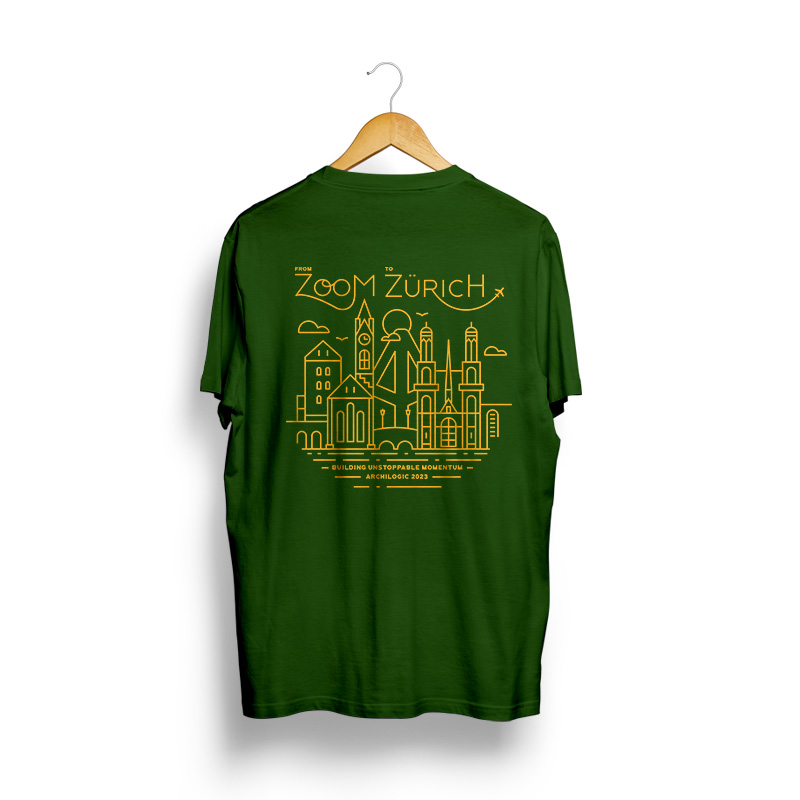 From Zoom to Zurich t-shirts